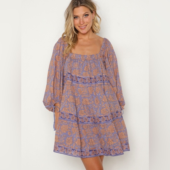 CLEOBELLA HATTIE MINI DRESS IN PURPLE SIZE XS 100% COTTON - Picture 2 of 13